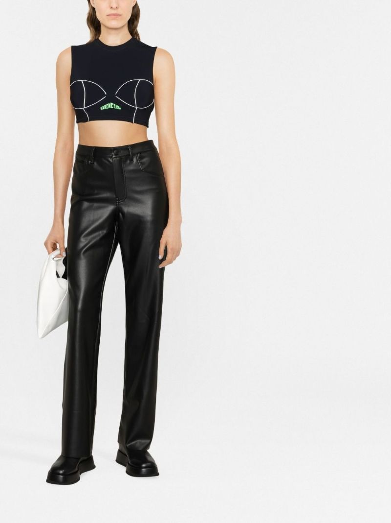 Black Jay Faux Leather Wide-leg Trousers