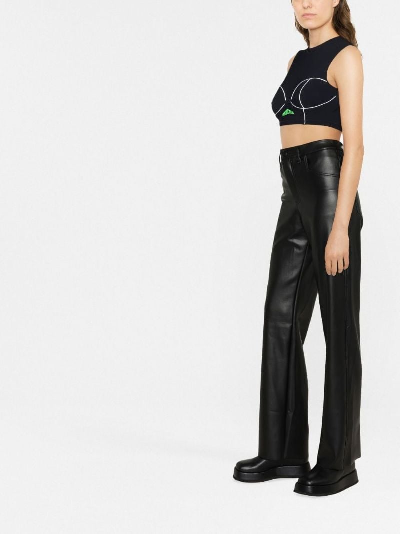 Black Jay Faux Leather Wide-leg Trousers