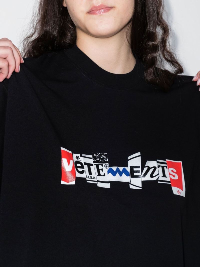 Black Logo Cotton T-shirt
