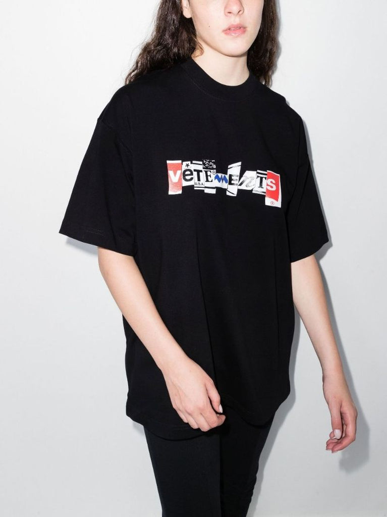 Black Logo Cotton T-shirt