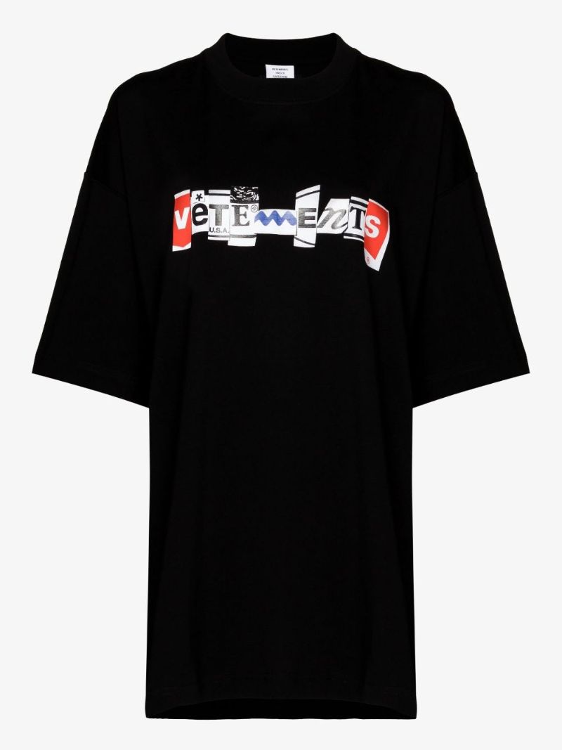 Black Logo Cotton T-shirt
