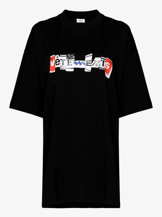 Black Logo Cotton T-shirt