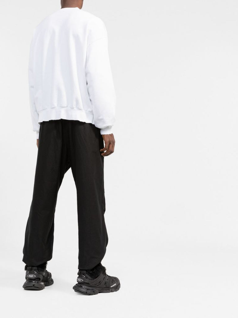 White Logo Cotton Sweatshirt