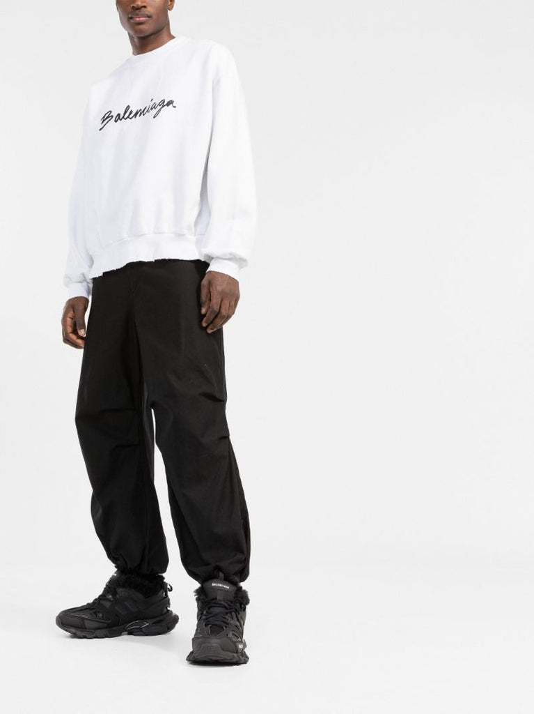 White Logo Cotton Sweatshirt