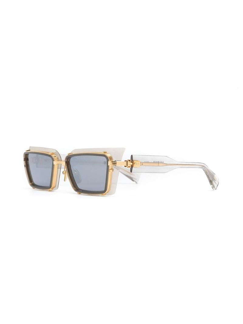 Grey Admirable Rectangle-frame Sunglasses