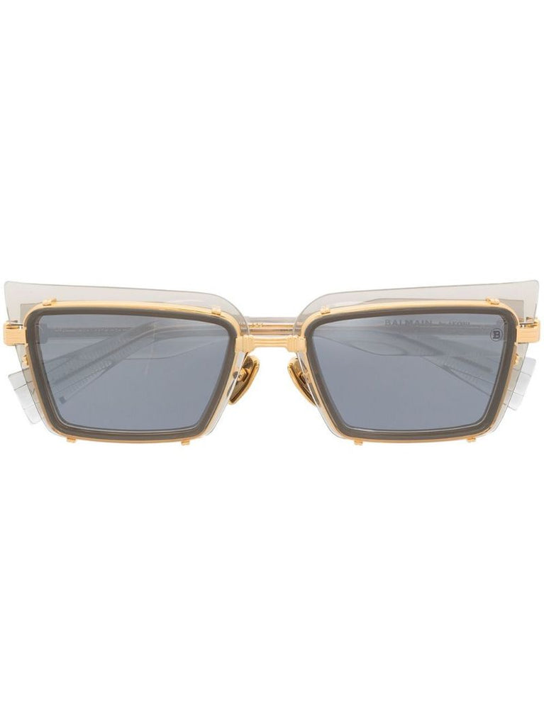 Grey Admirable Rectangle-frame Sunglasses