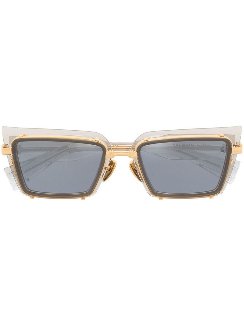 Grey Admirable Rectangle-frame Sunglasses