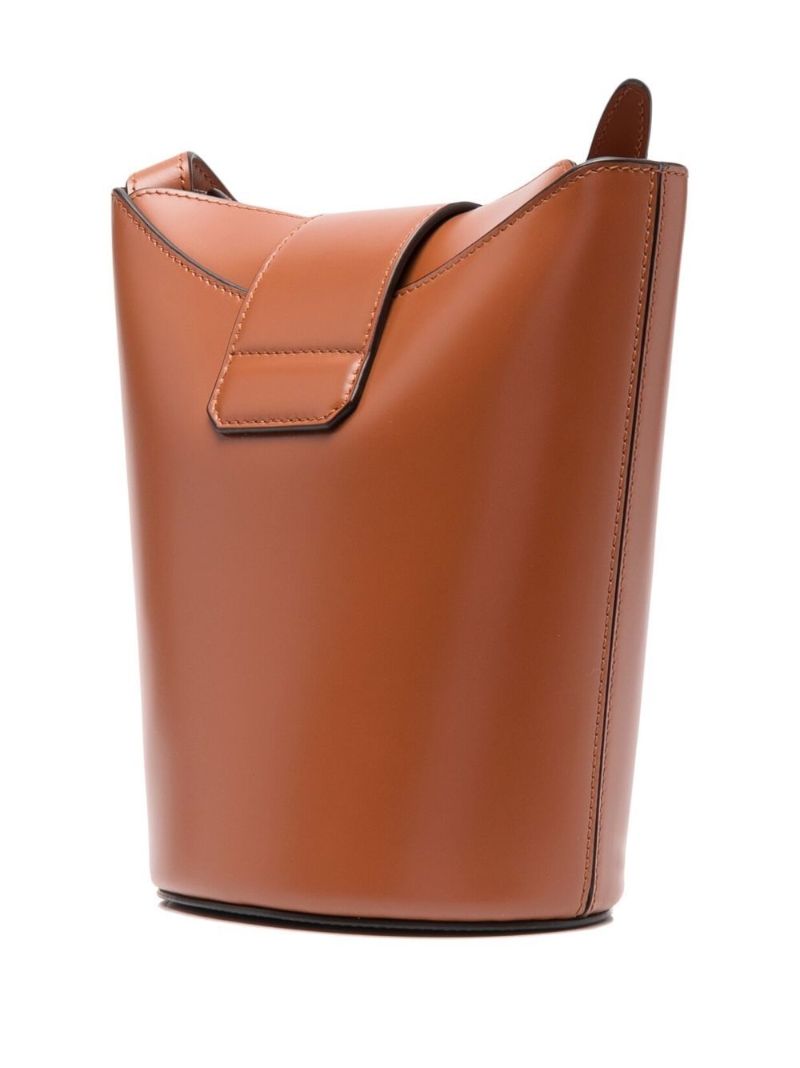 Brown Sienna Leather Bucket Bag