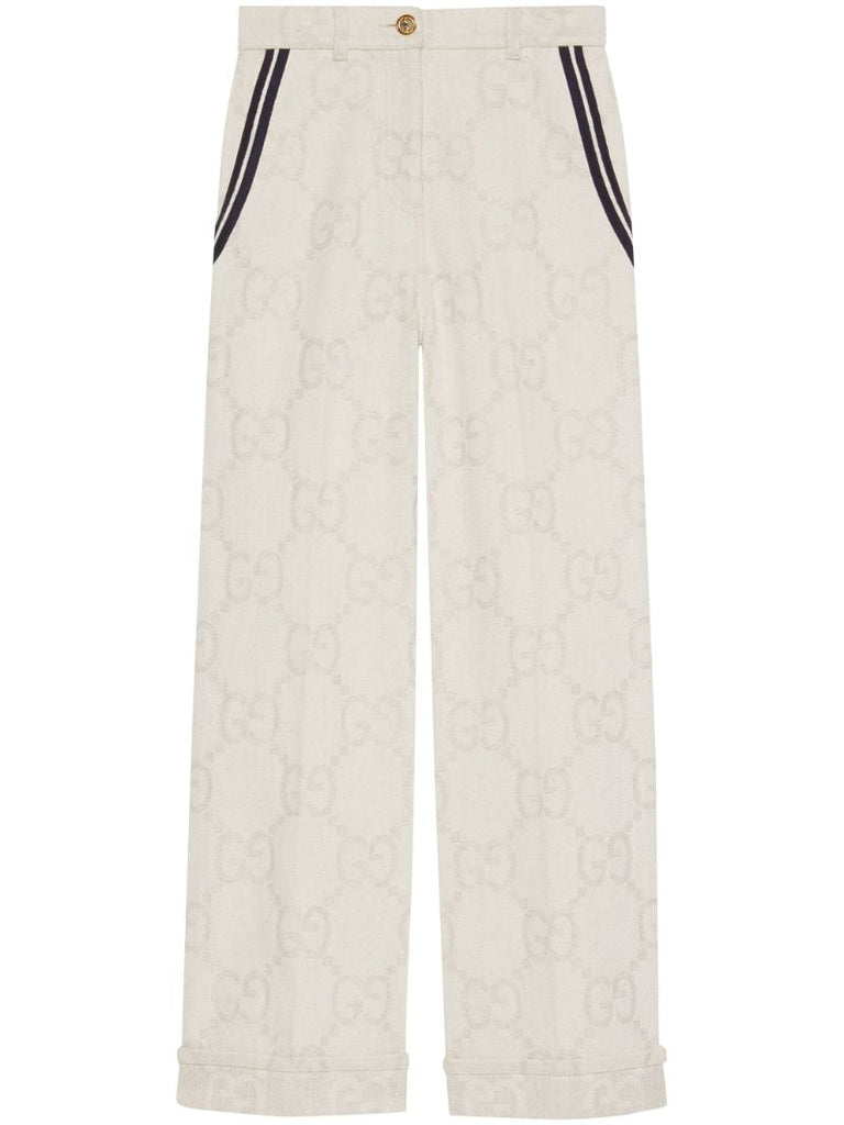 Neutral Maxi Gg Wide-leg Trousers