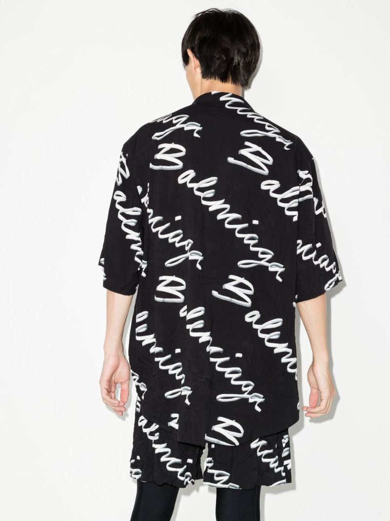 Black Scribble Minimal Logo-print Shirt