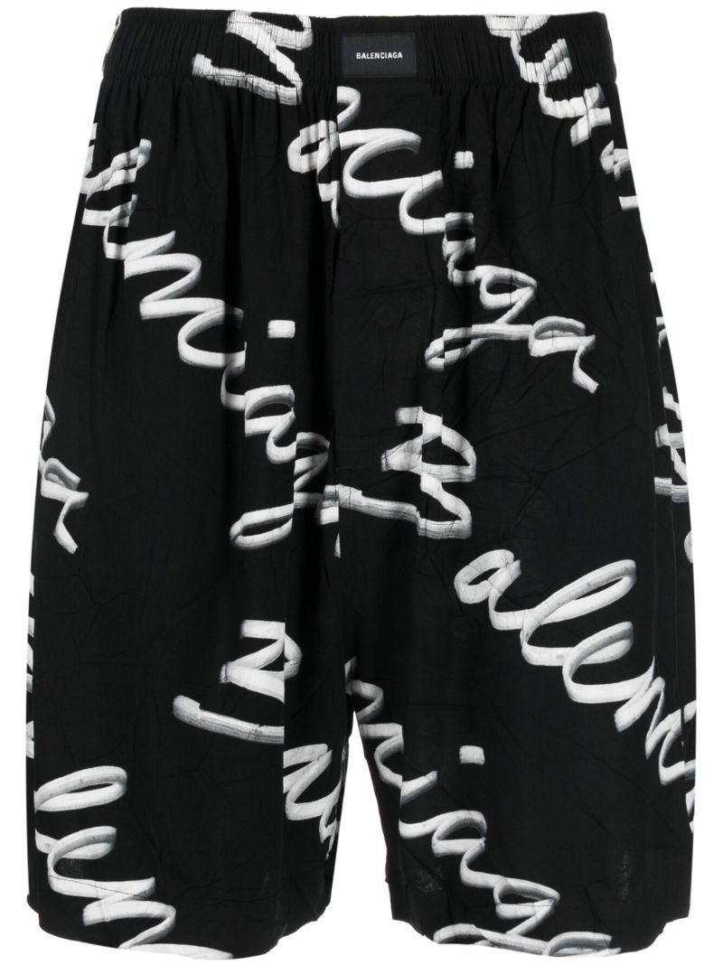 Black Logo Bermuda Shorts