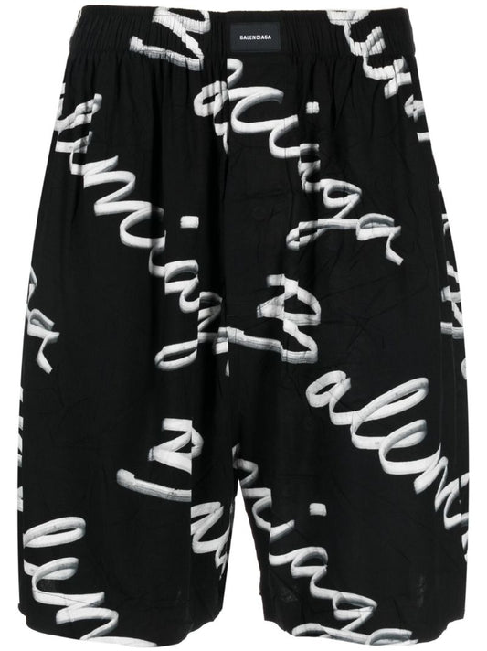 Black Logo Bermuda Shorts