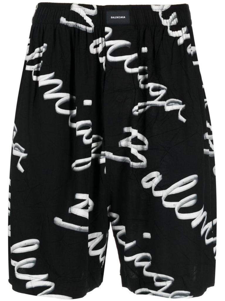 Black Logo Bermuda Shorts
