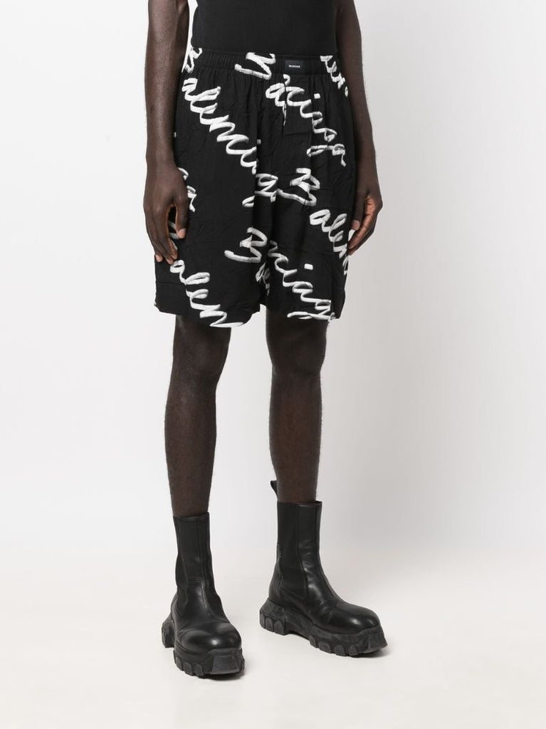 Black Logo Bermuda Shorts