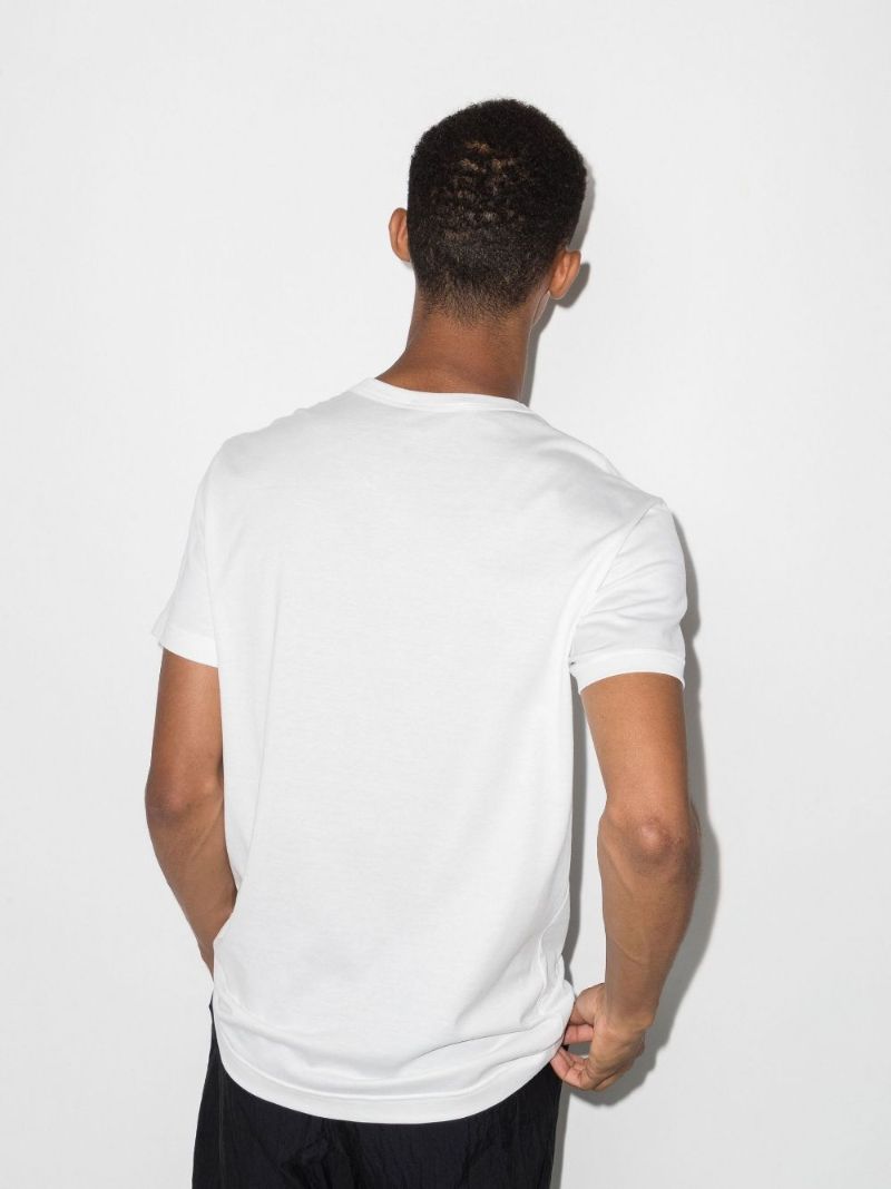 White Embossed Logo Cotton T-shirt