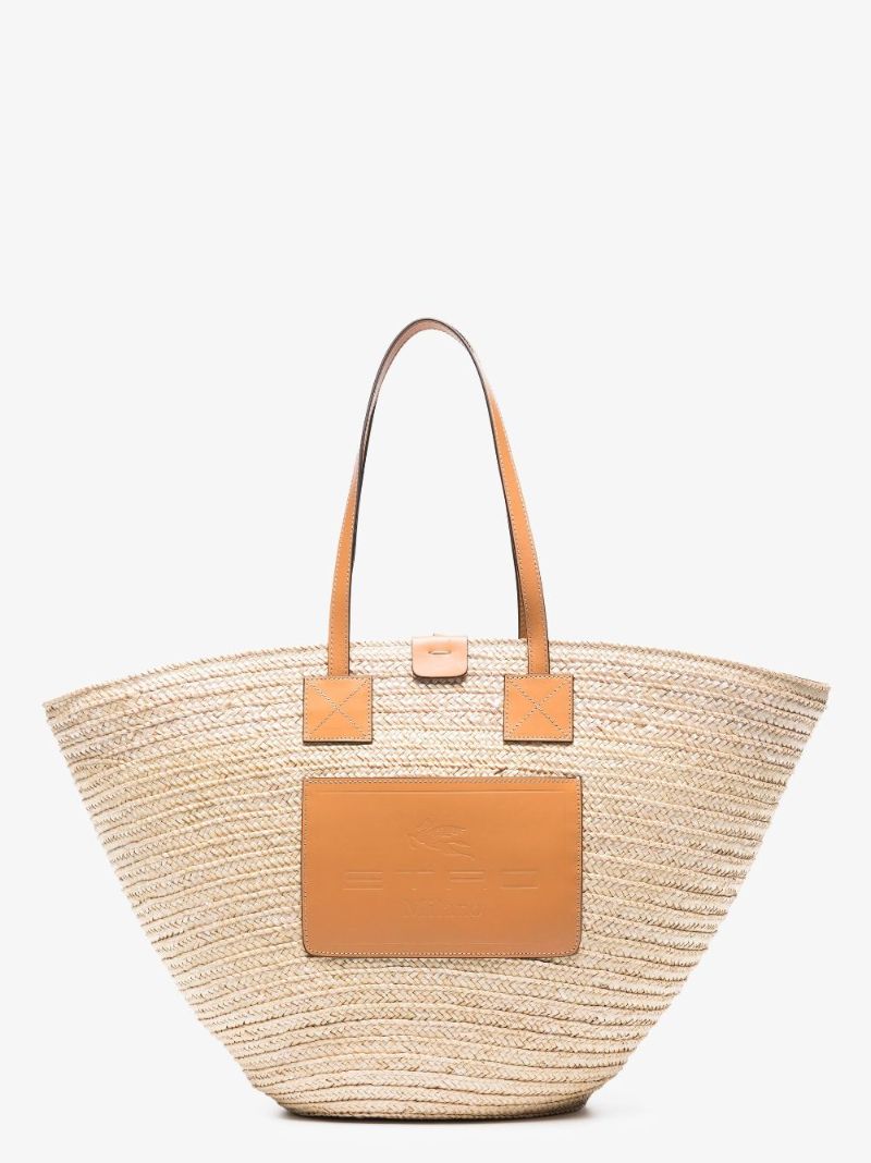 Neutral Beach Raffia Tote Bag