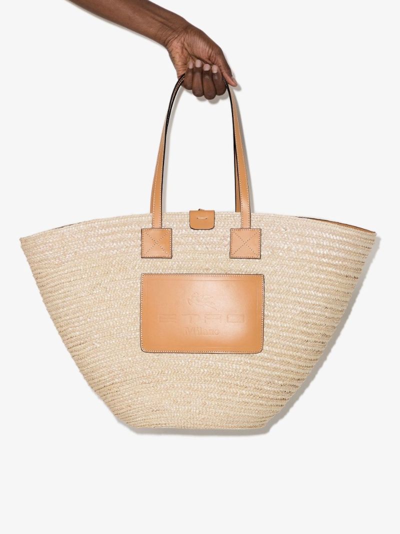Neutral Beach Raffia Tote Bag