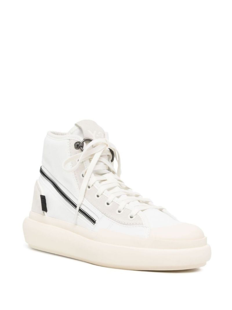 Grey Ajatu Court Zip High Top Leather Sneakers