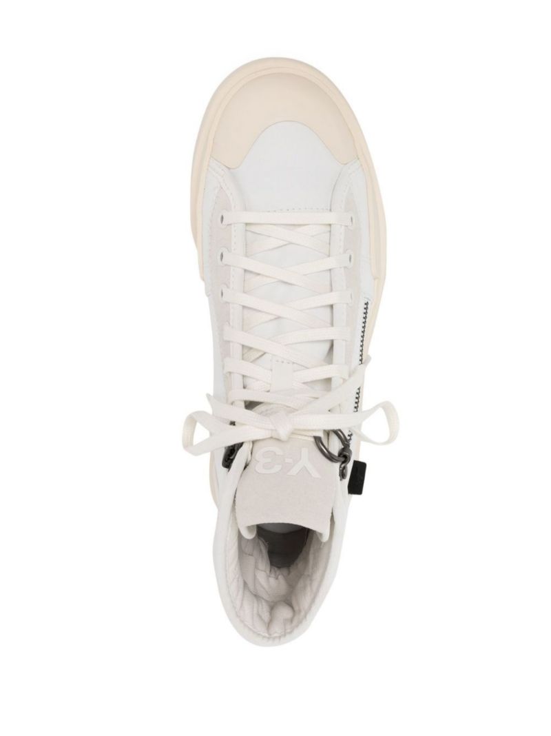 Grey Ajatu Court Zip High Top Leather Sneakers