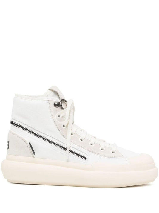 Grey Ajatu Court Zip High Top Leather Sneakers