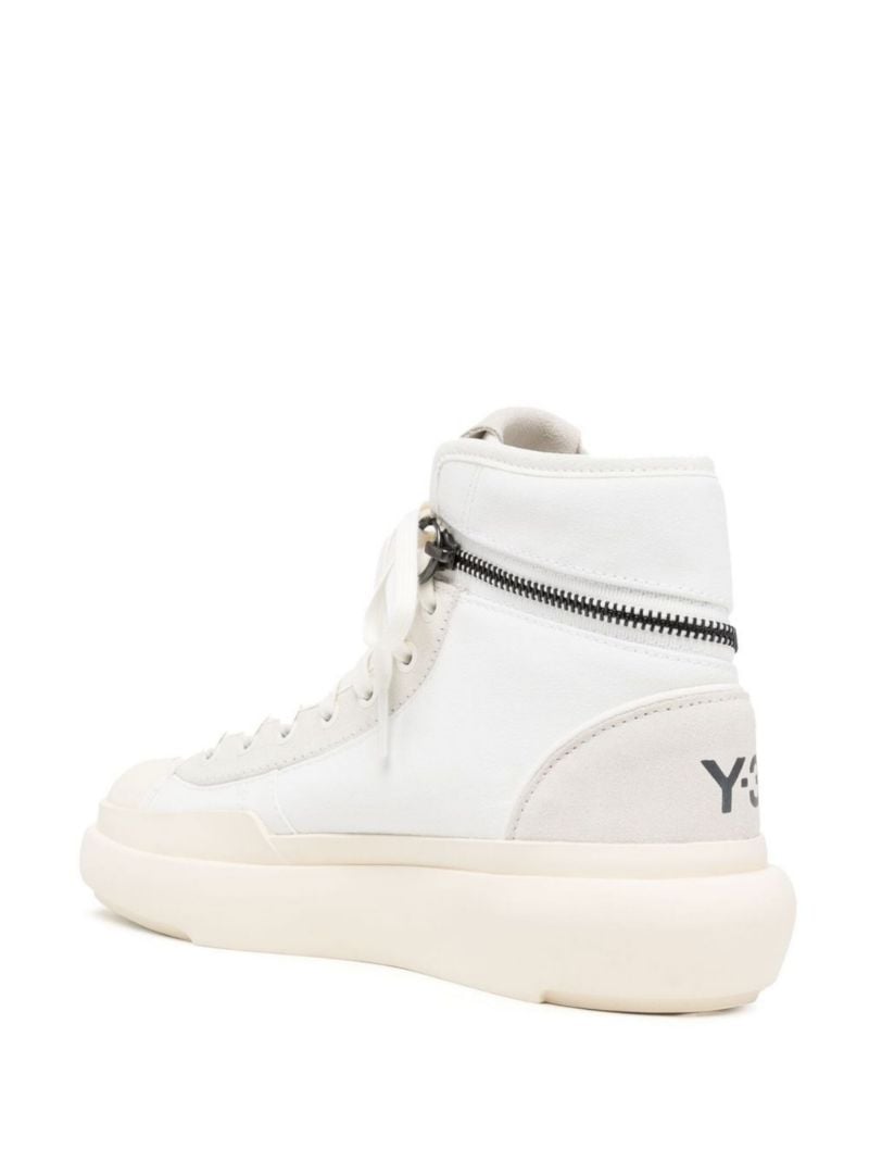 Grey Ajatu Court Zip High Top Leather Sneakers