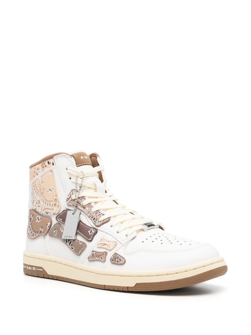 White Skel Top Hi Bandana Leather Sneakers