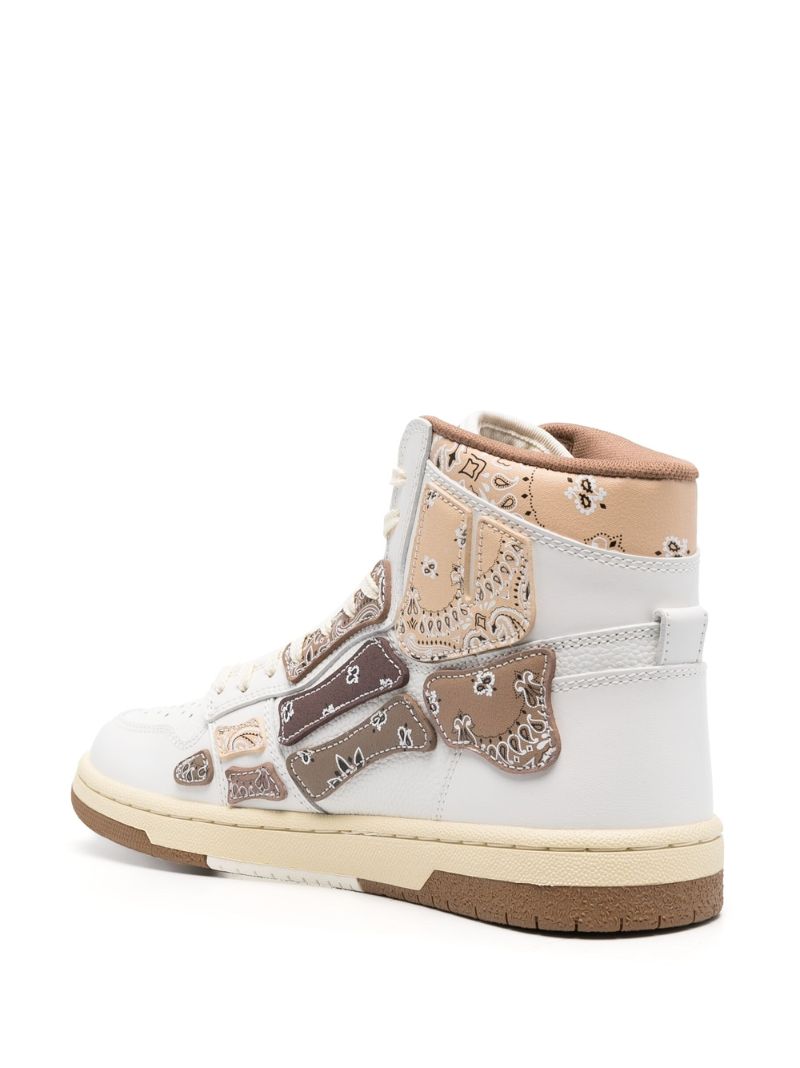 White Skel Top Hi Bandana Leather Sneakers