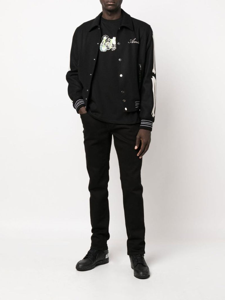Black Flower Logo Short Sleeve T-shirt