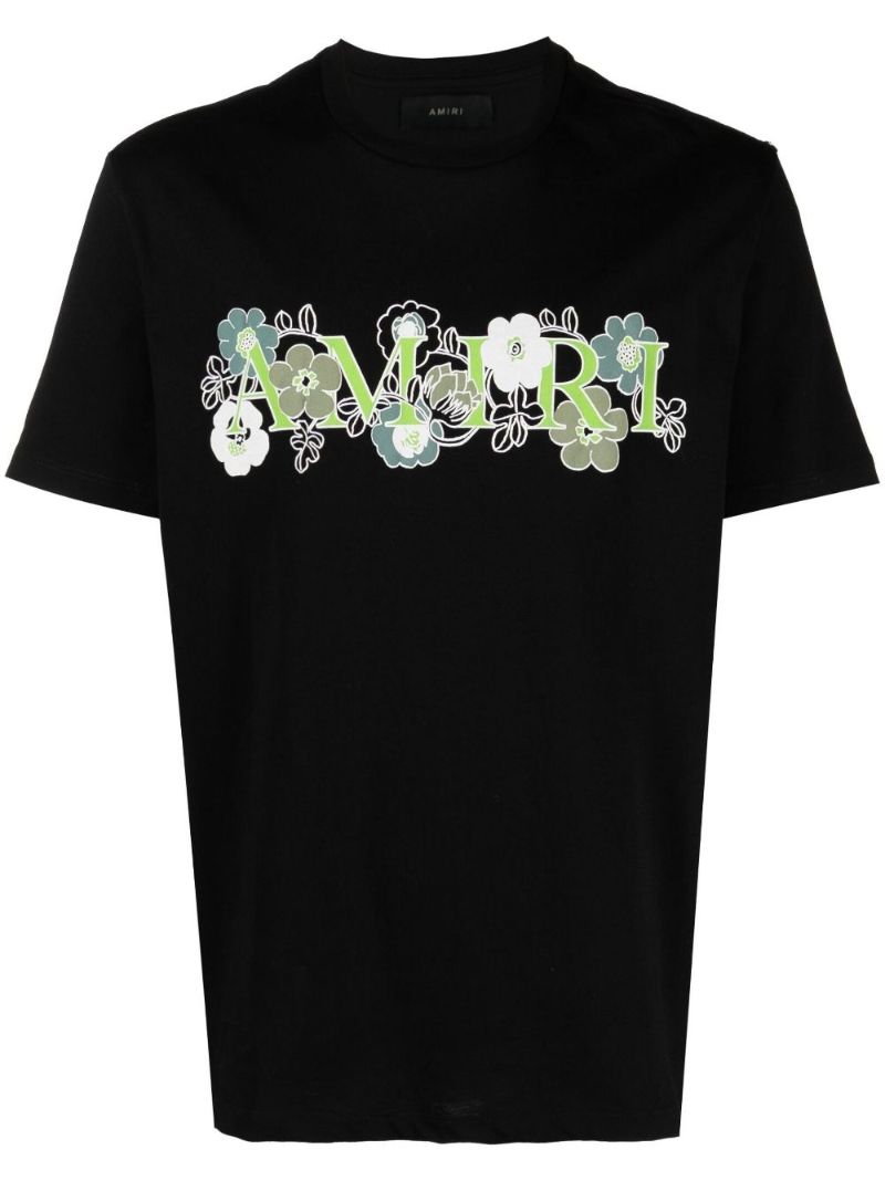 Black Flower Logo Short Sleeve T-shirt