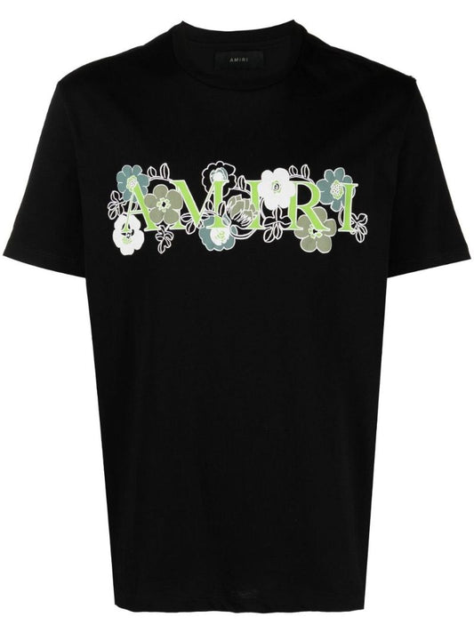 Black Flower Logo Short Sleeve T-shirt