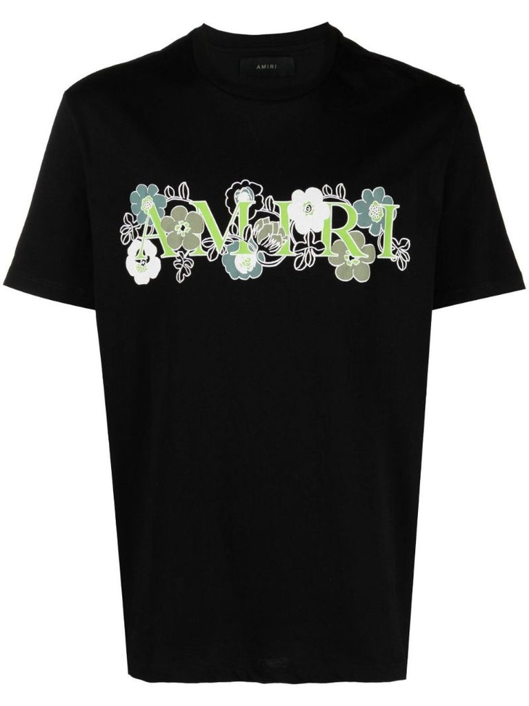 Black Flower Logo Short Sleeve T-shirt