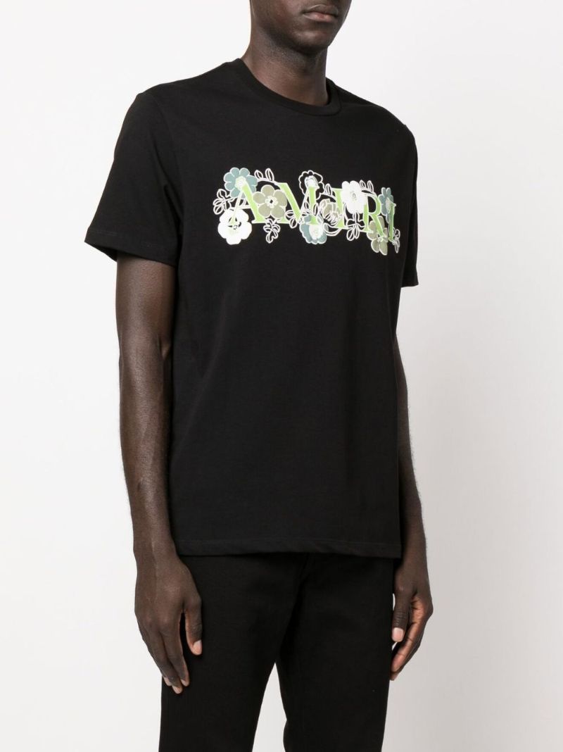 Black Flower Logo Short Sleeve T-shirt