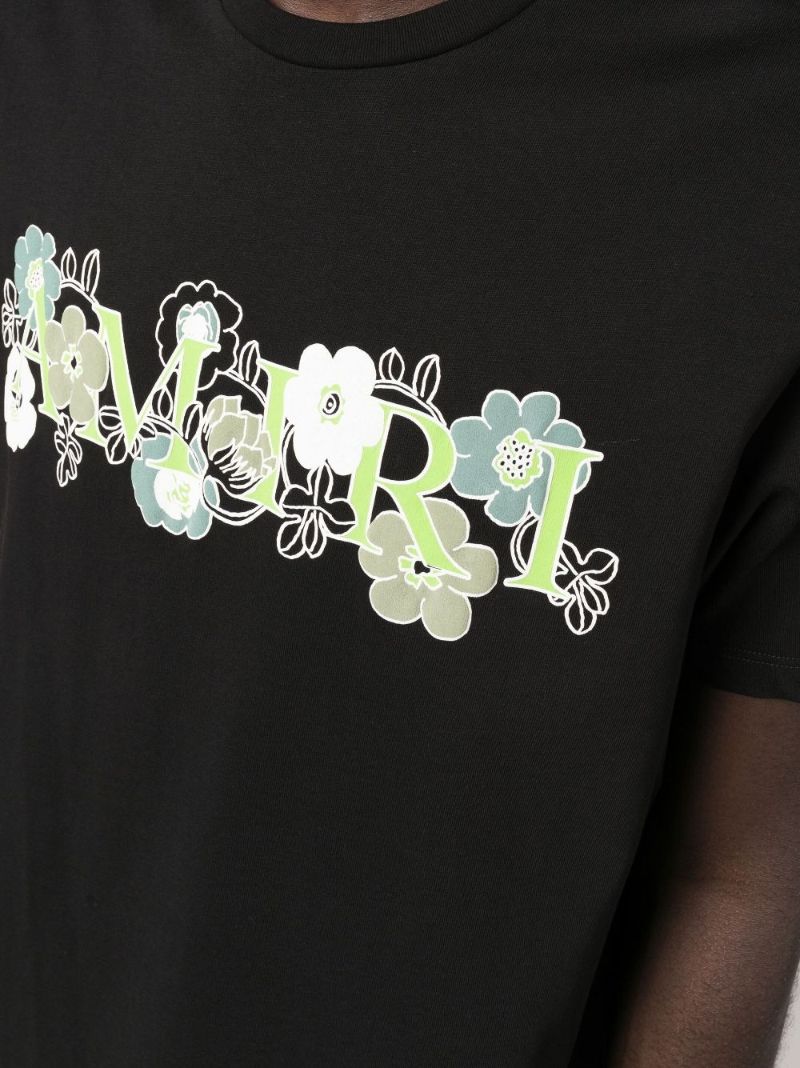 Black Flower Logo Short Sleeve T-shirt