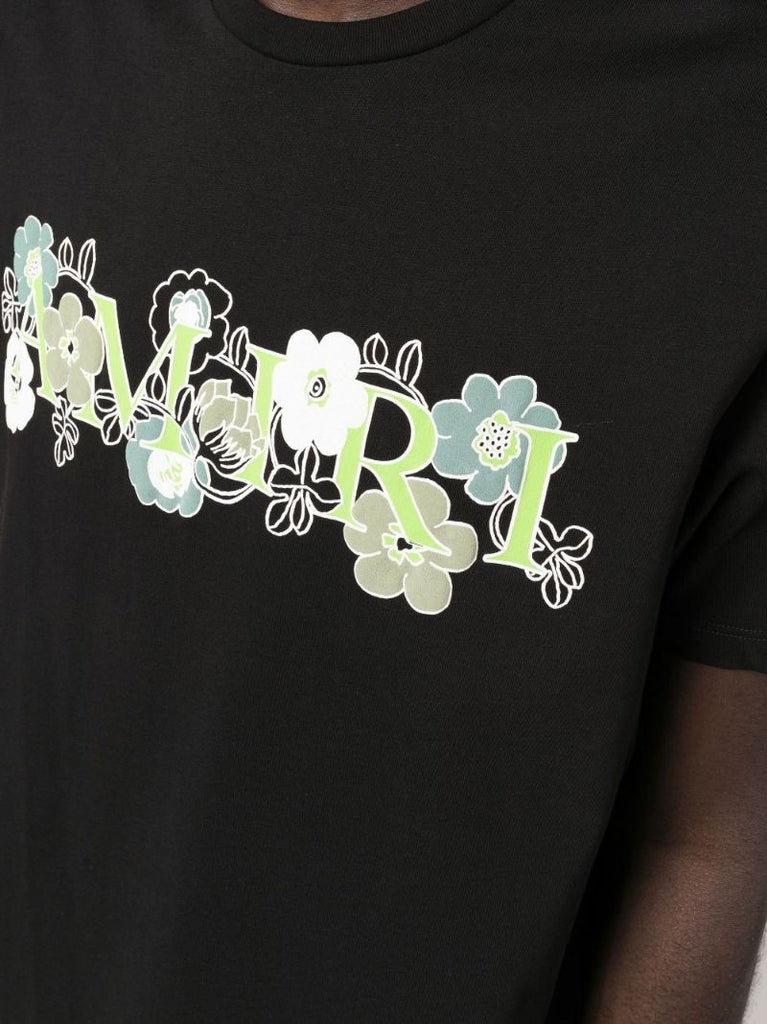 Black Flower Logo Short Sleeve T-shirt