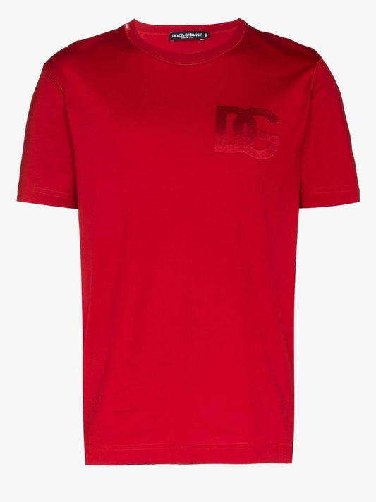 Red Embroidered Logo T-shirt