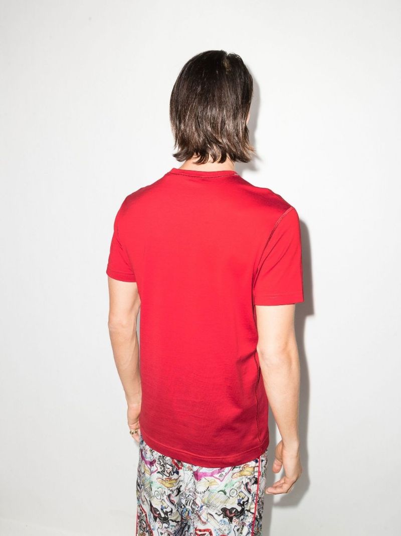 Red Embroidered Logo T-shirt