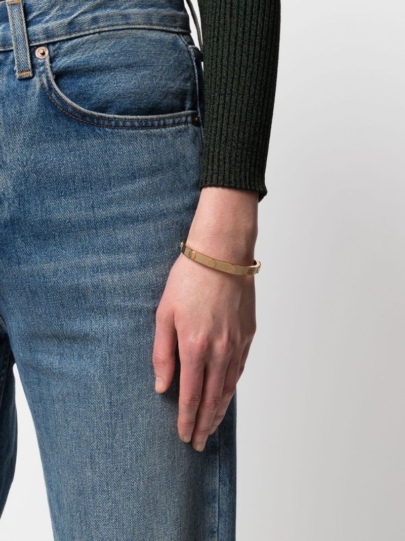Gold-tone Miller Hinge Stud Bangle Bracelet