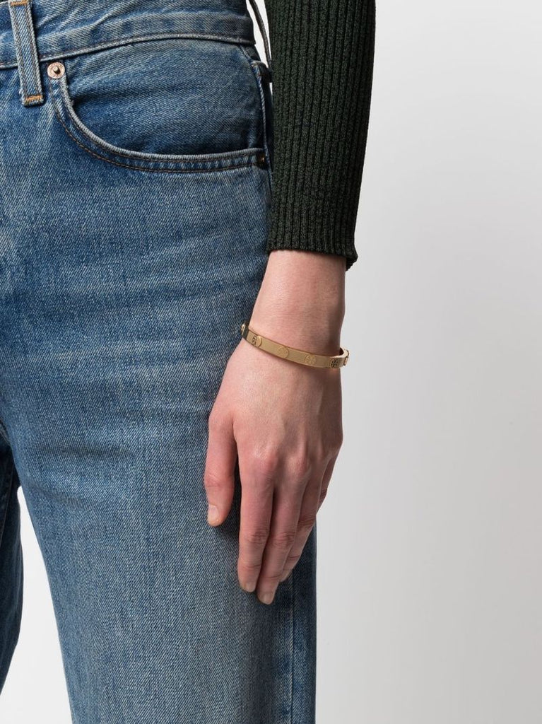 Gold-tone Miller Hinge Stud Bangle Bracelet