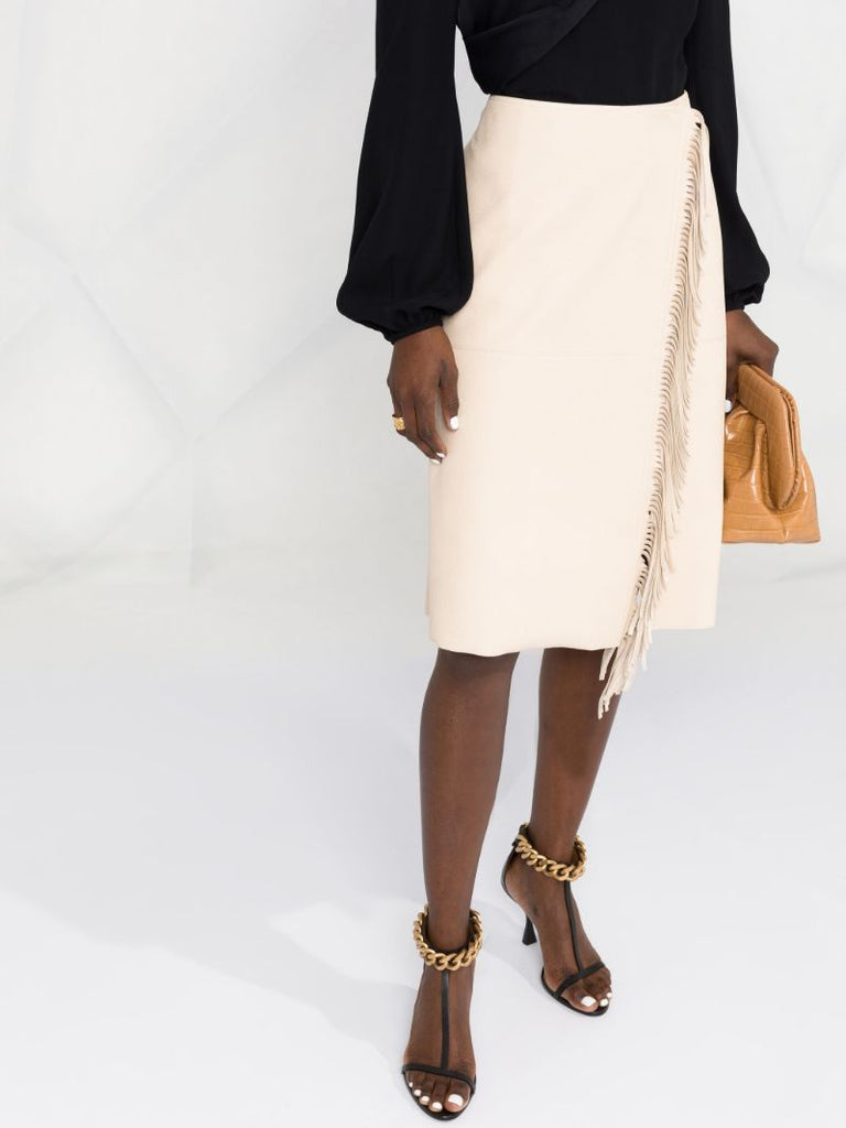 Neutral Alter Mat Fringed Skirt