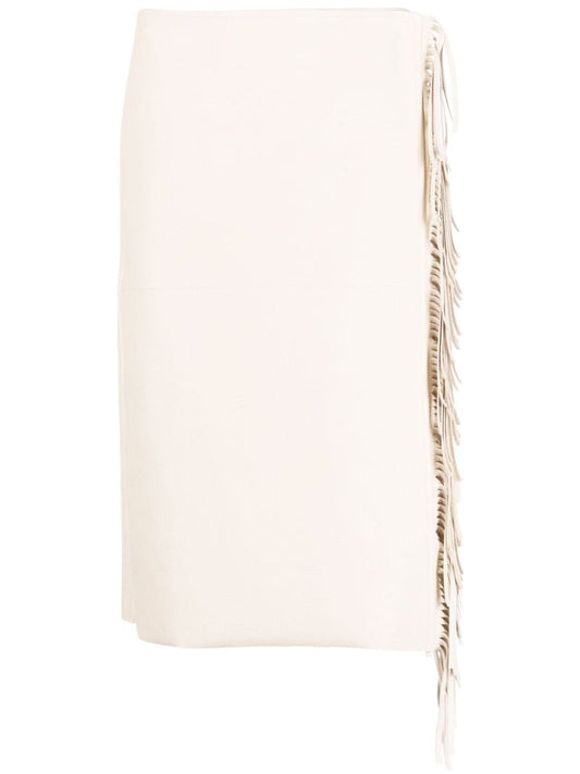 Neutral Alter Mat Fringed Skirt