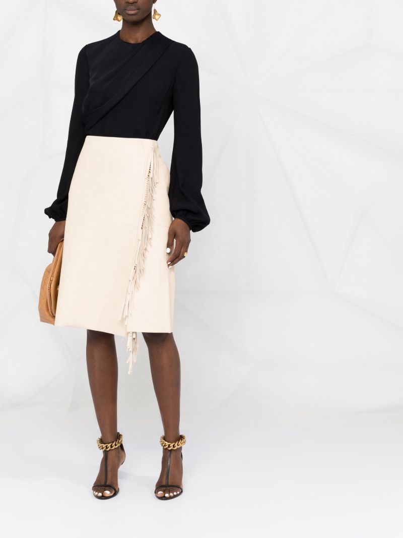 Neutral Alter Mat Fringed Skirt