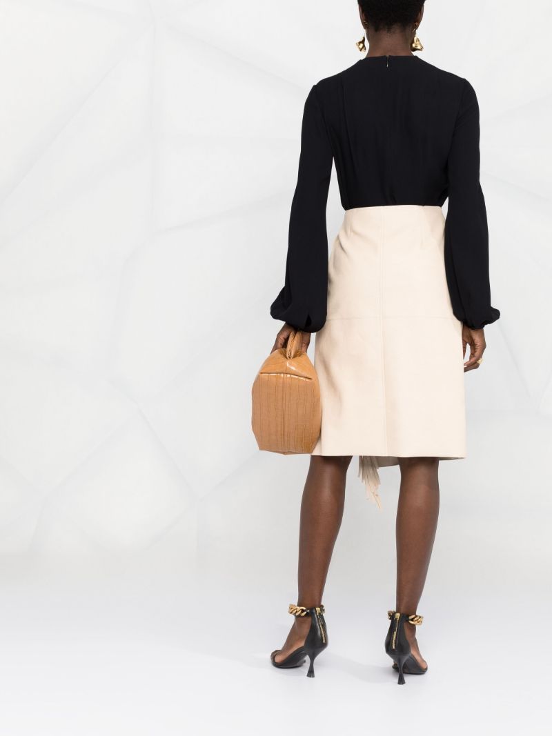 Neutral Alter Mat Fringed Skirt