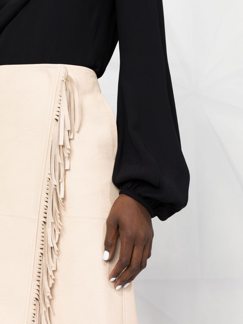 Neutral Alter Mat Fringed Skirt