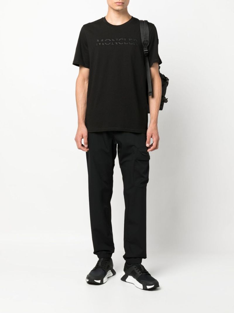 Black Logo AppliquÃ_x0083_Â© Cotton T-shirt