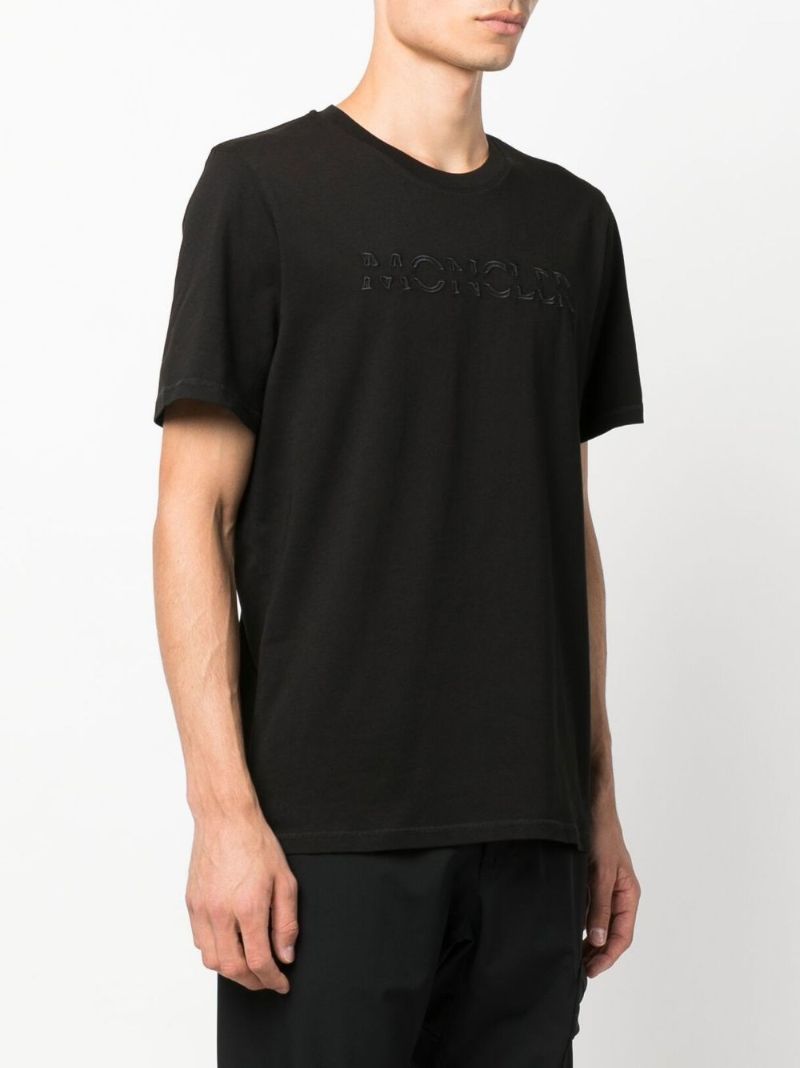 Black Logo AppliquÃ_x0083_Â© Cotton T-shirt