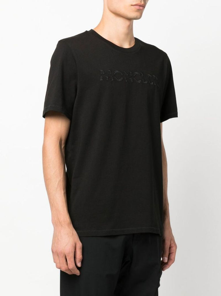 Black Logo AppliquÃ_x0083_Â© Cotton T-shirt