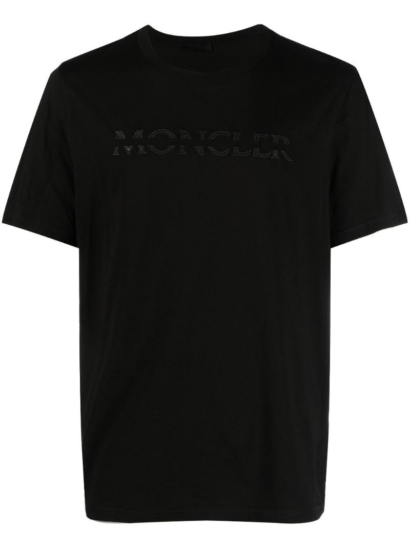 Black Logo AppliquÃ_x0083_Â© Cotton T-shirt