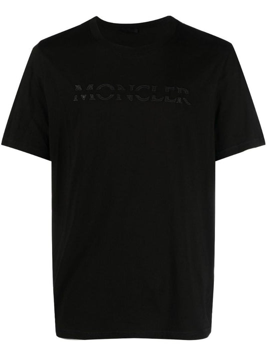 Black Logo AppliquÃ_x0083_Â© Cotton T-shirt