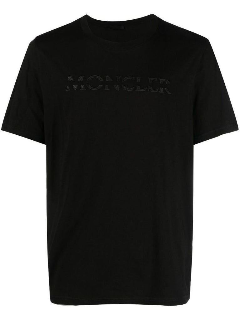 Black Logo AppliquÃ_x0083_Â© Cotton T-shirt