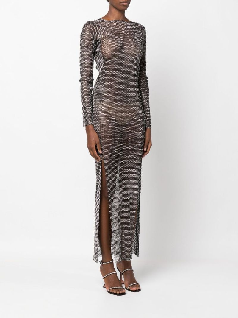 Black Diamonds Crystal-embellished Maxi Dress